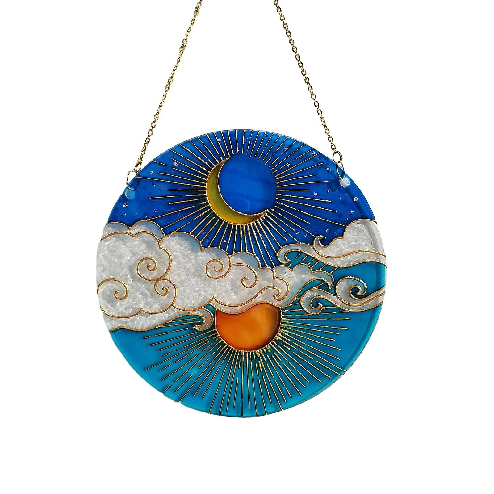 Acrylic Sun Moon Clouds Window Pendant Decoration for Home