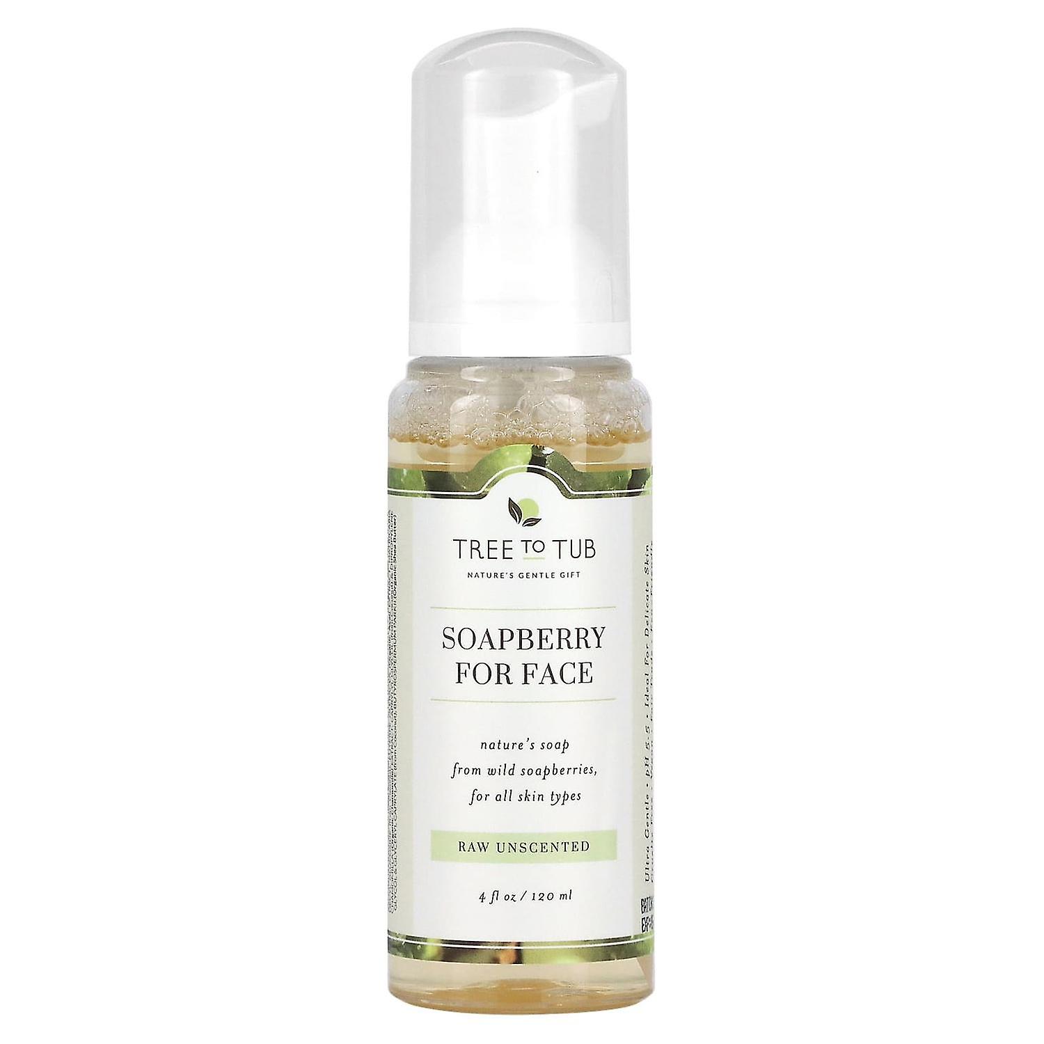 Tree To Tub, Soapberry Gentle Foaming Face Wash Cleanser, Moisturizing, pH Balanced for Dry Sensitiv
