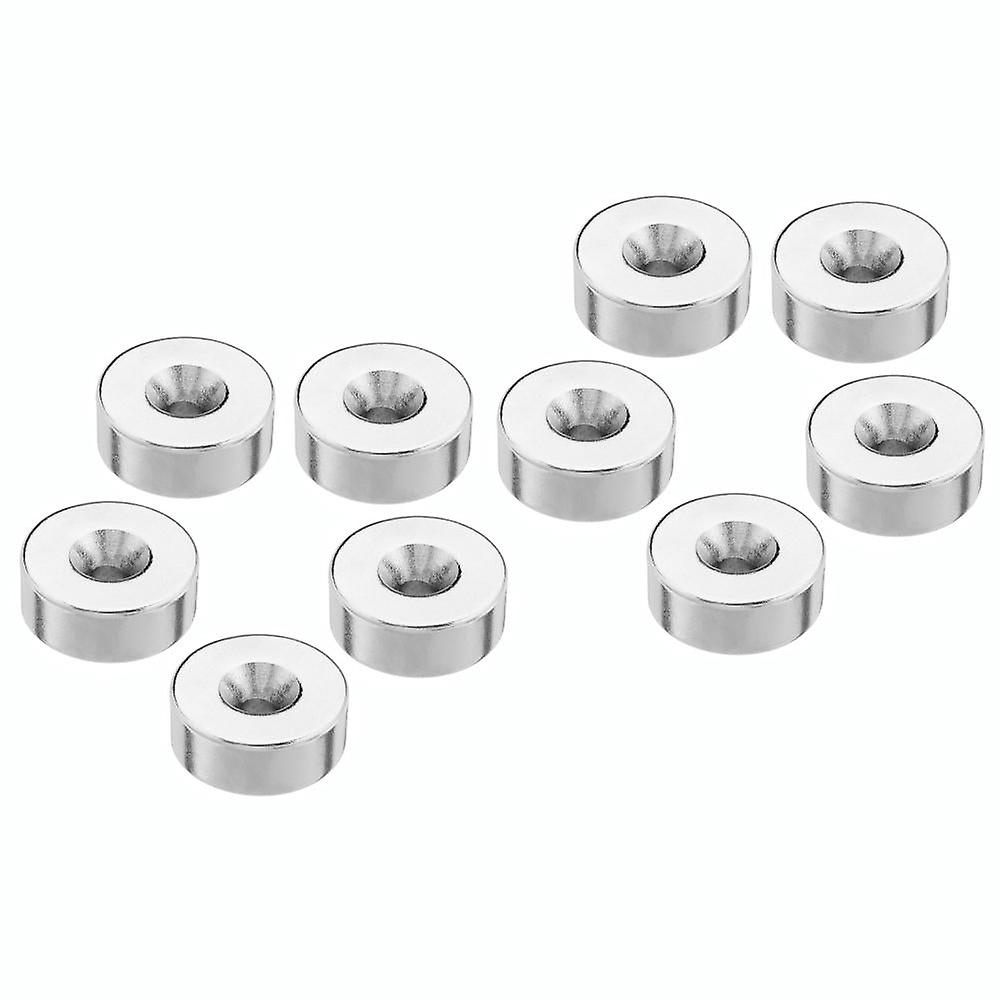GreenZech 10Pcs 25mmx10mm 5mm Trou Anneau Magnétique Rond Aimants Néodyme De Terre Rare