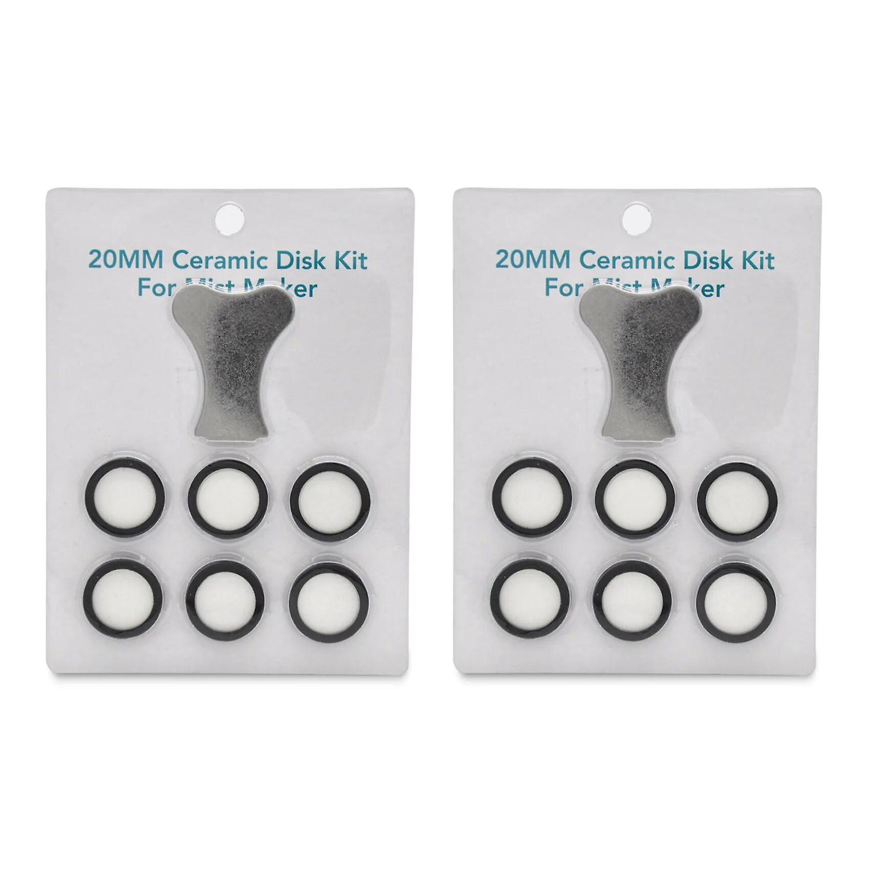 14pcs Mist Maker Maintenance Kit, Ceramic Ceramic Discs Replacement Key Parts Kits for Mist Machine~26859