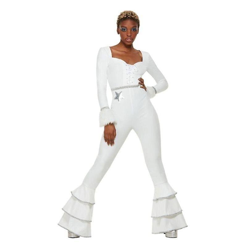 70S Deluxe Glam Kostüm Weiß 70004m