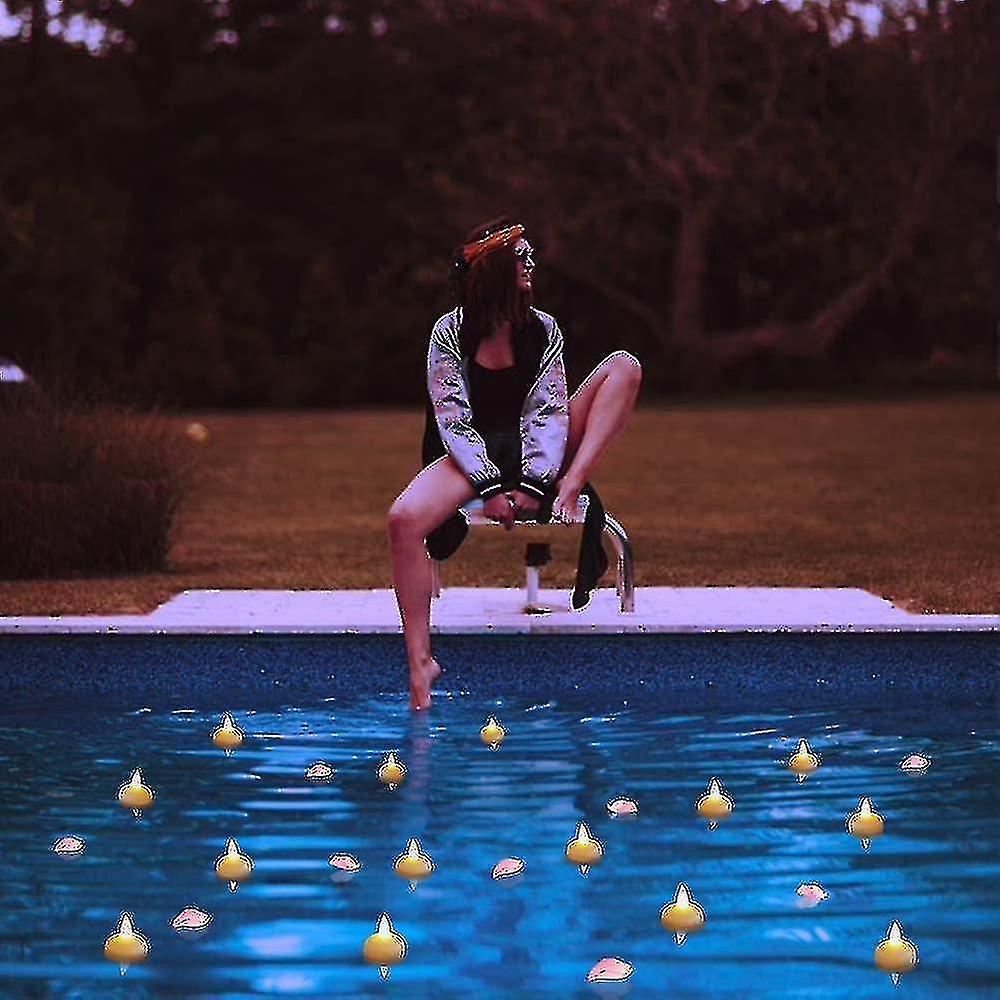 12 Led Floating Flameless Candle, Waterproof Flickering Led Tea Lights Float On (warm White)
