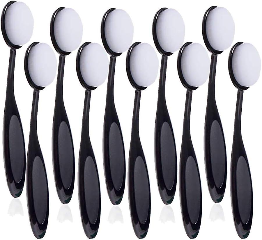 10 Pack Oval Makeup Brushes for Card Making (Black)