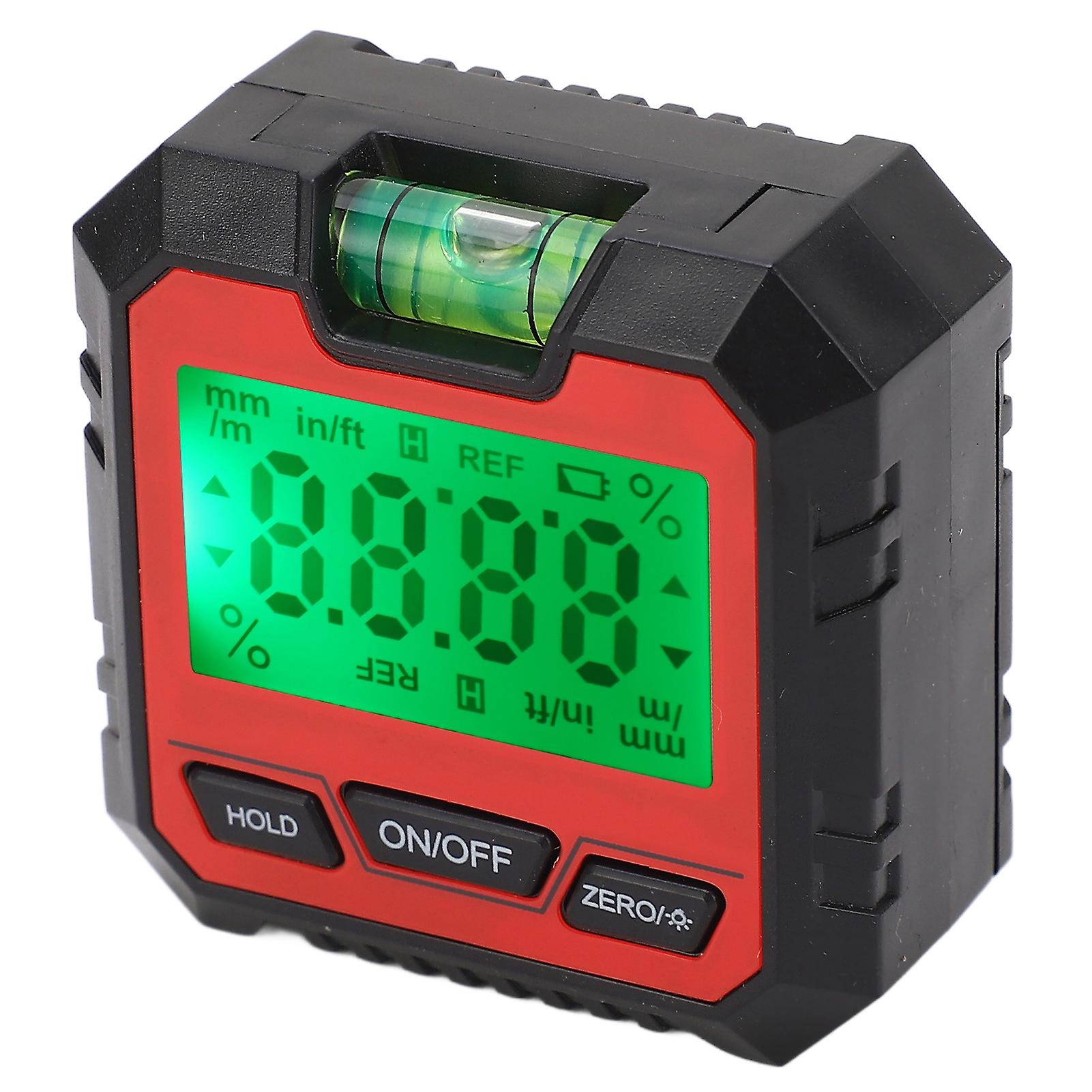 Digital Level Box Angle Finder Woodworking Electronic Protractor with Horizontal Bubble Red