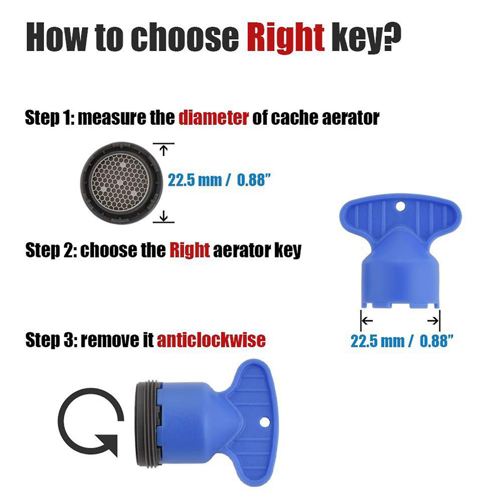 Faucet Aerator Key Removal Wrench Tool with 5 Sizes Available for Cache Aerators Easy Operation New