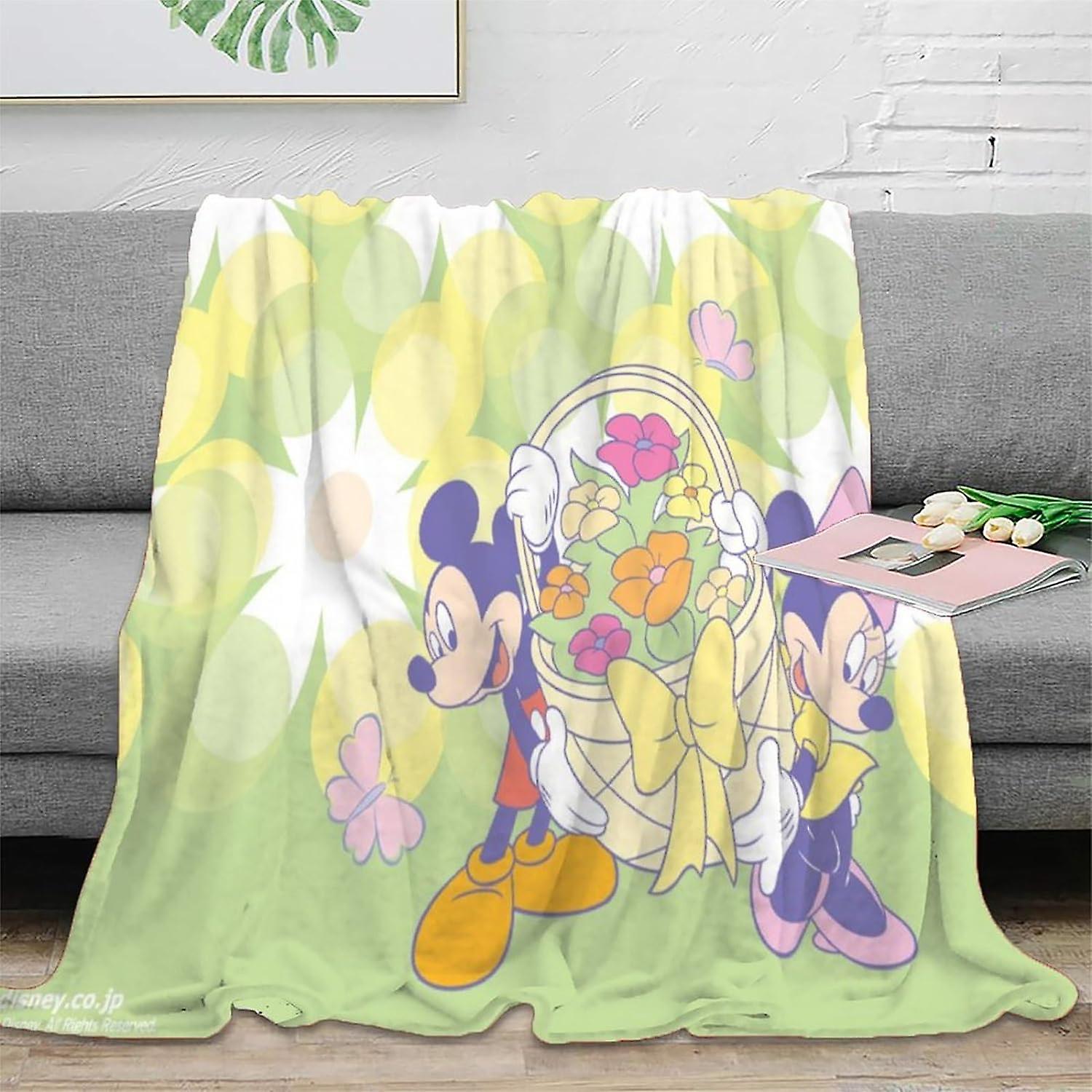 Flannel Blanket Mickey Mouse Super Soft Cozy Warm Microfiber Luxury Fluffy Throw with Cartoon Mouse Patterns Plush Blankets Sofa Bed Blanket,a Good Gi