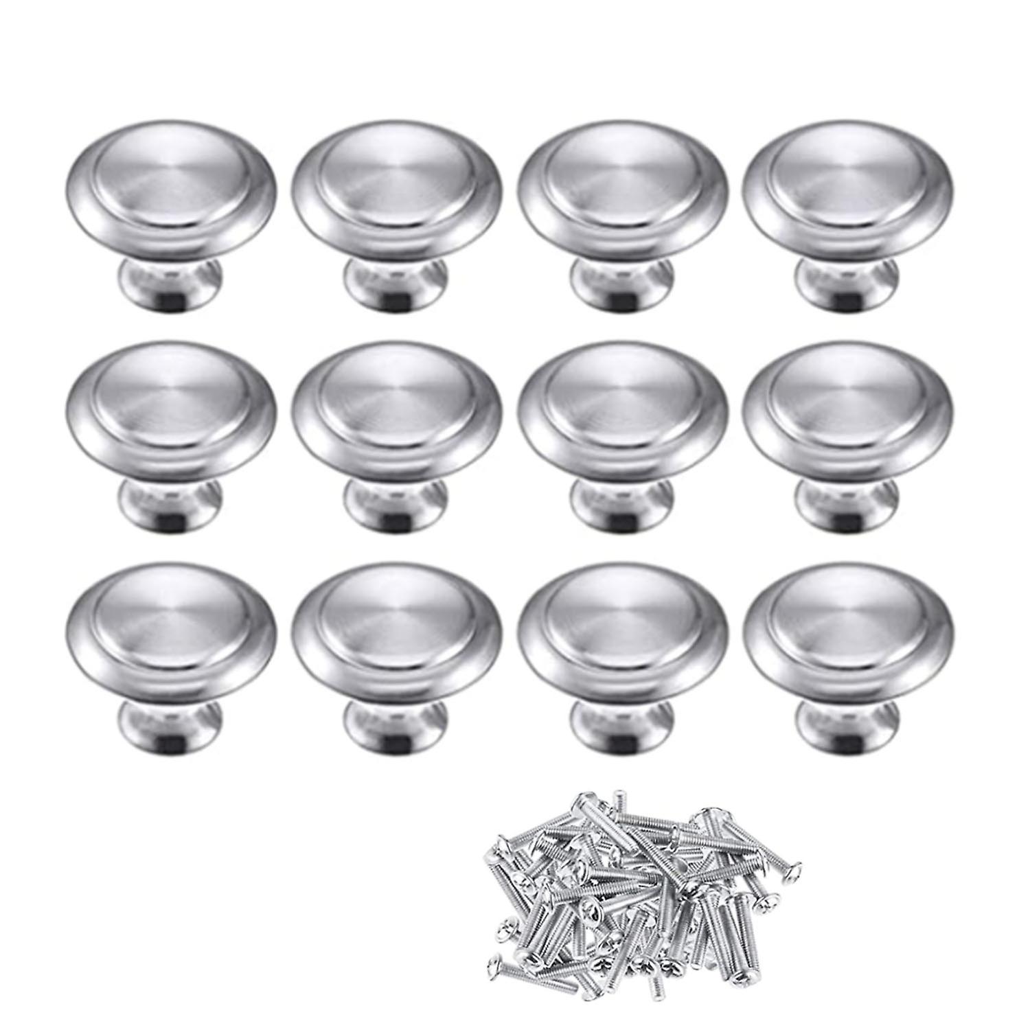 Set of 12 Furniture Knobs Round Kitchen Door Knobs Zinc Alloy Door Knobs Polished Chrome C