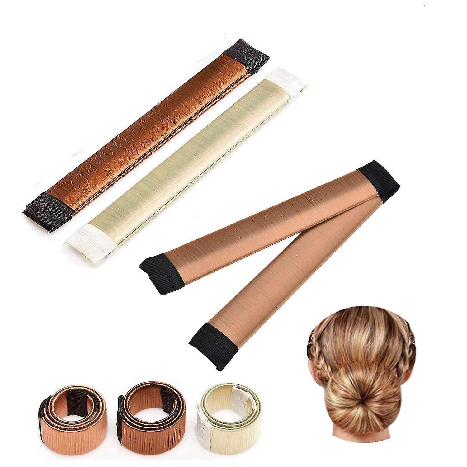 3 Pieces Donut Hair Bun Maker, Magic Twist Donut French Band for Women