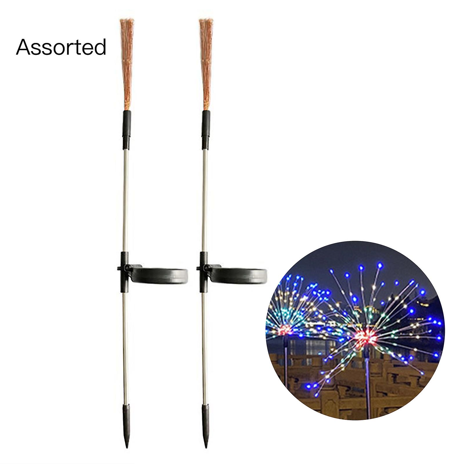 Solar Firework Ground Plug Lights Waterproof Outdoor Garden Decor