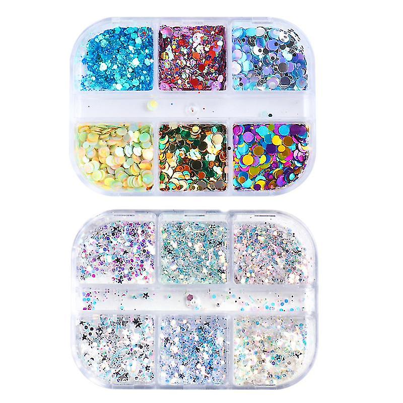 2pcs Nail Art Decor Glitter