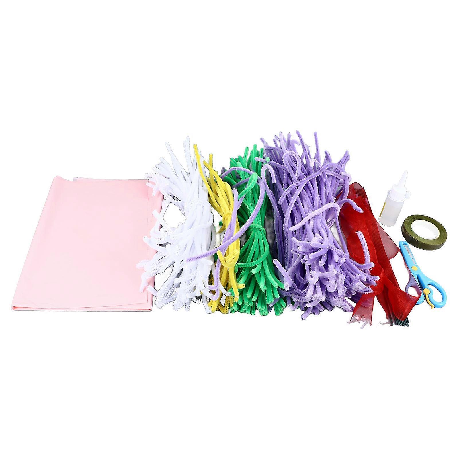 170 قطعة 4 ألوان منظفات الأنابيب للحرف اليدوية DIY الشنيل ينبع منظفات الأنابيب للفنون الحرفية ديكوات المشاريع DIY