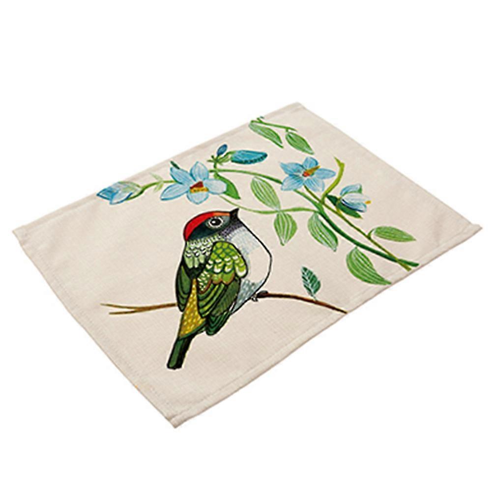 Beautiful Bird Pattern Print Heat Insulation Placemat Tableware Table Mat (MA0002-7)