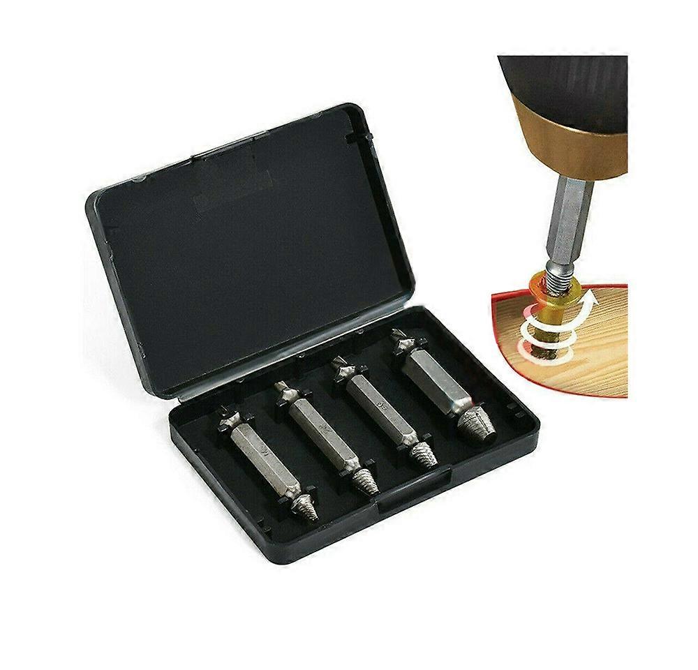 4pcs Damaged Screw Extractor Screw Extraction Drill Bolt Remover Toolset