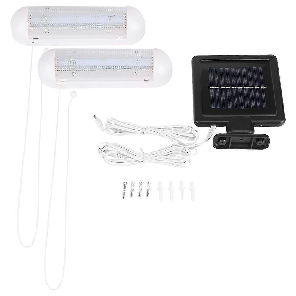 Solar Panel Powered LED Emergency Light Garden Corridor Yard Garage Pull Cord Lamp