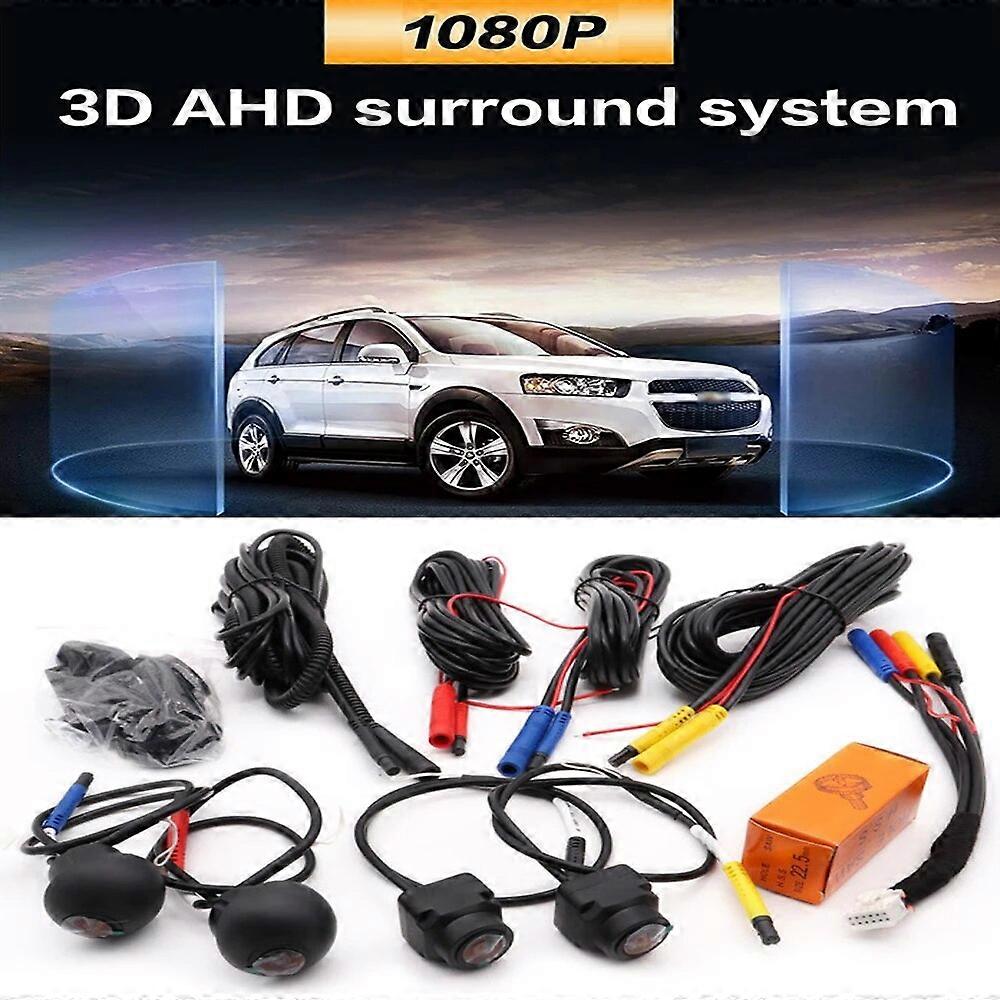Car 1080P AHD 360 Camera Panoramic Surround View Right+Left+Front+Rear View Camera System for Android Auto Radio Night Vision FN9U4226