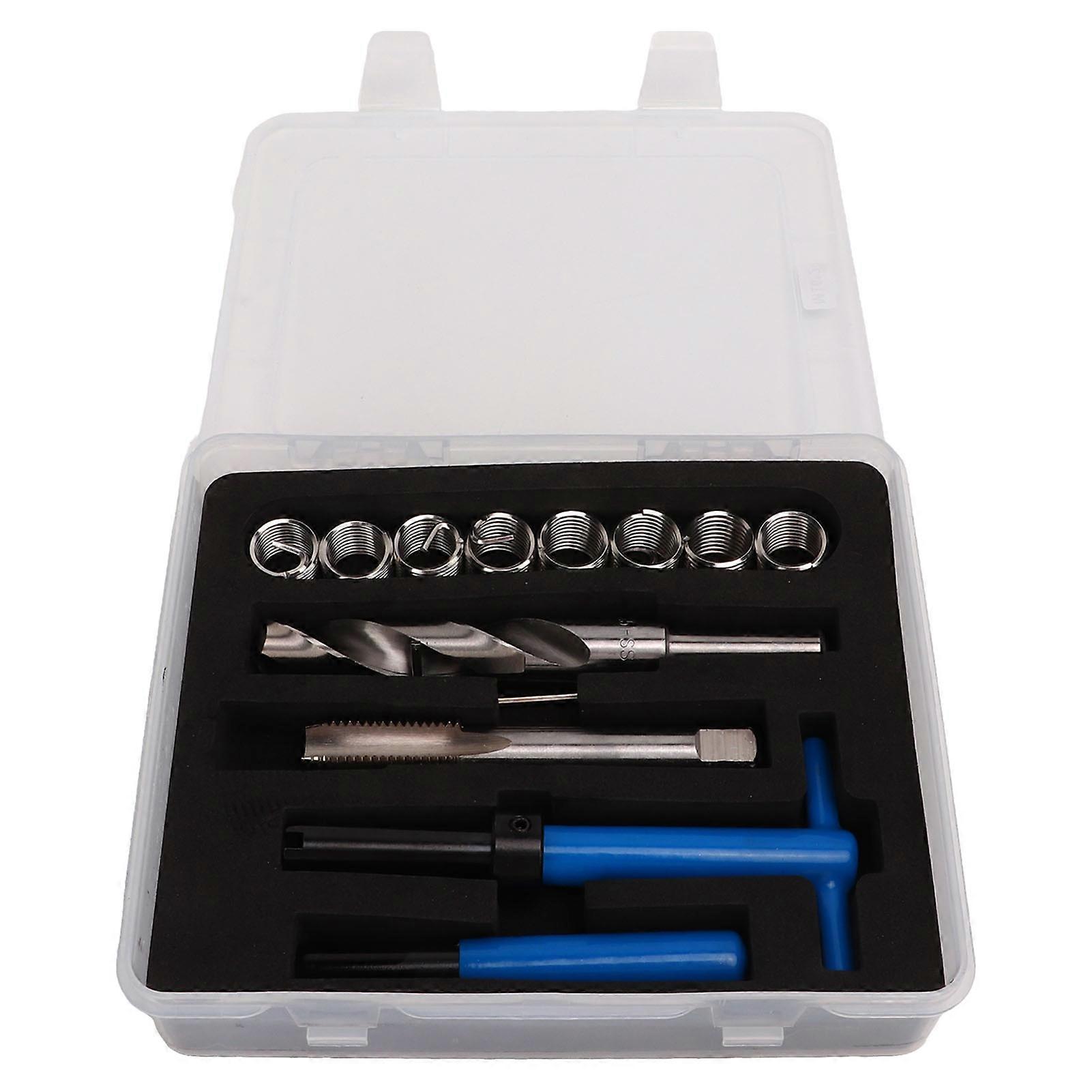 High Speed Steel Thread Repair Kit with Storage Box Automotive Rethreading Tools for Restoring Worn Threads M18x2.5 E2U012