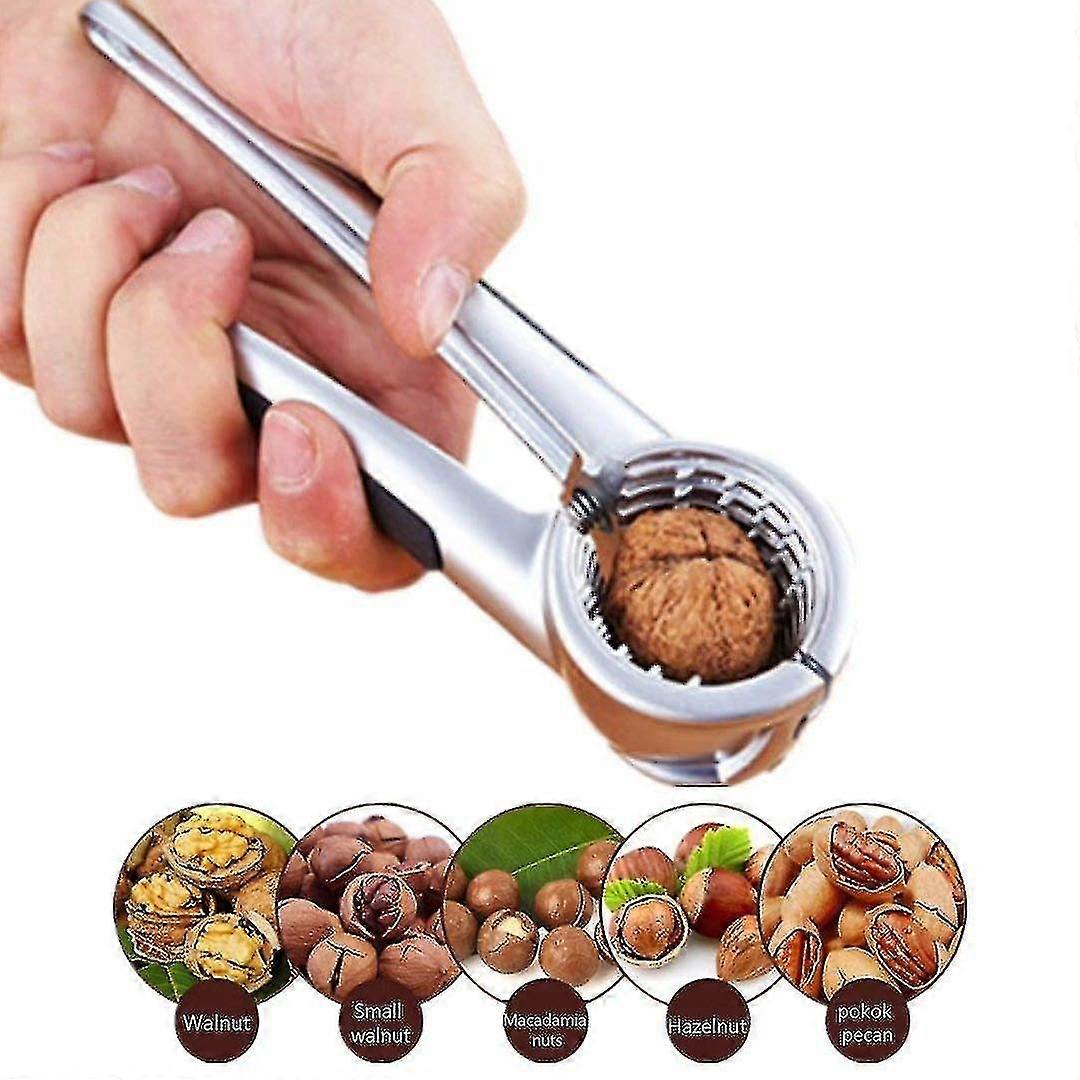 Quick Nutcracker - Pecan, Walnut, Hazelnut Nutcracker Aluminum Alloy Sheller Nut Opener Kitchen Tongs With Non-slip Handle (1pcs)
