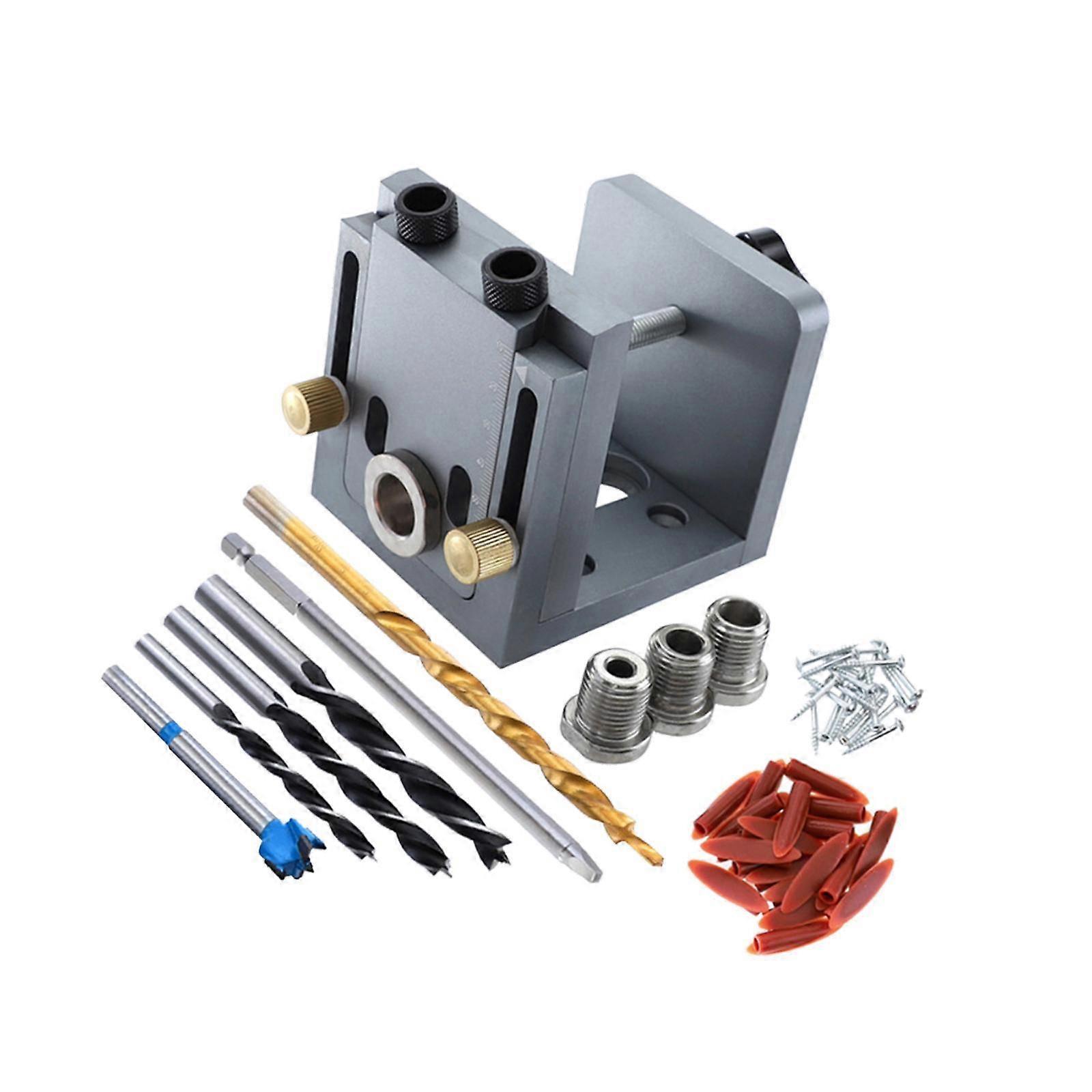 3 in 1 Dowel Jig Set Handheld Wood Drilling Jig Accurate Pocket Hole Jig Set