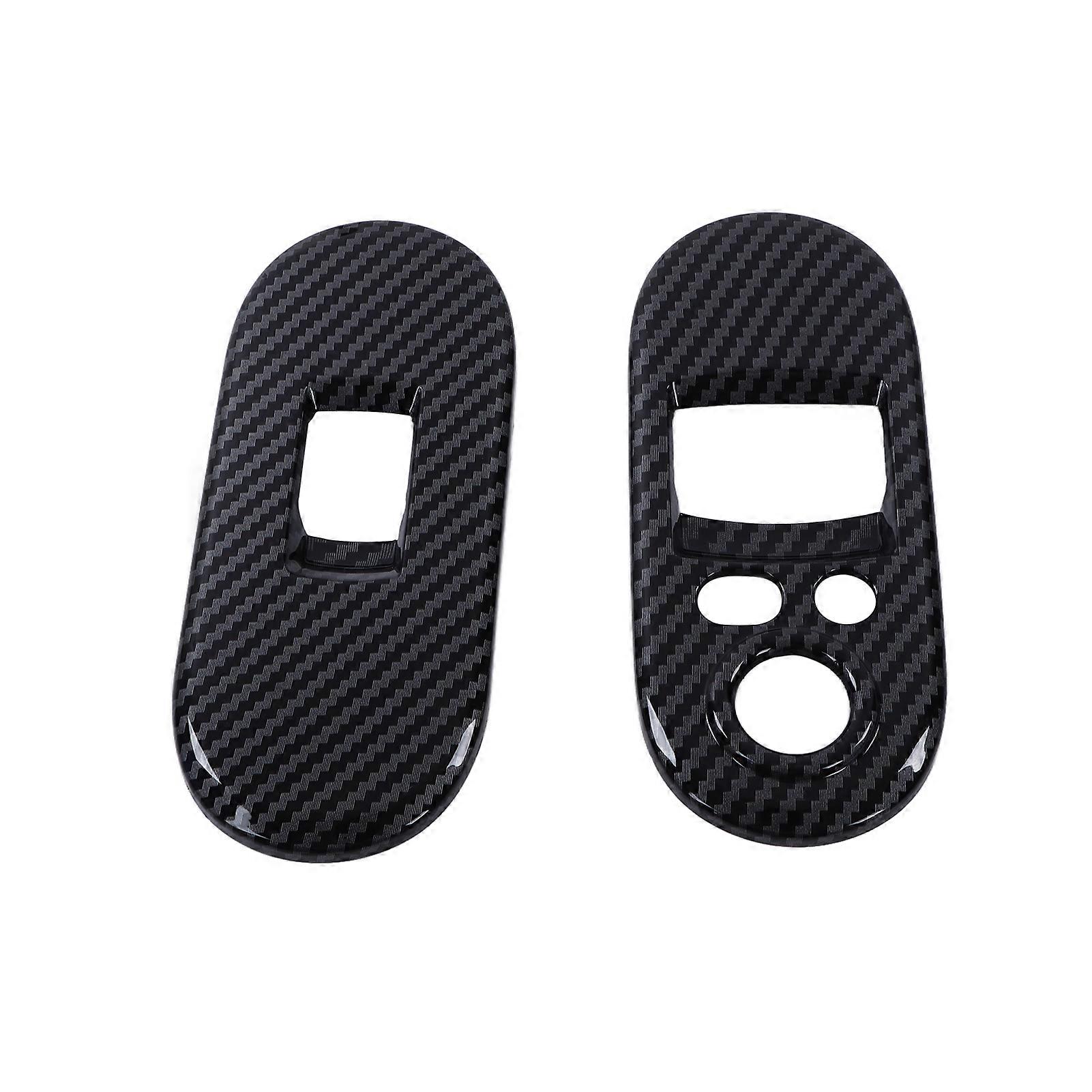Carbon Fiber Style Door Window Switch Control Cover Trims Replacement for Cooper Hatchback F56 2014?2021