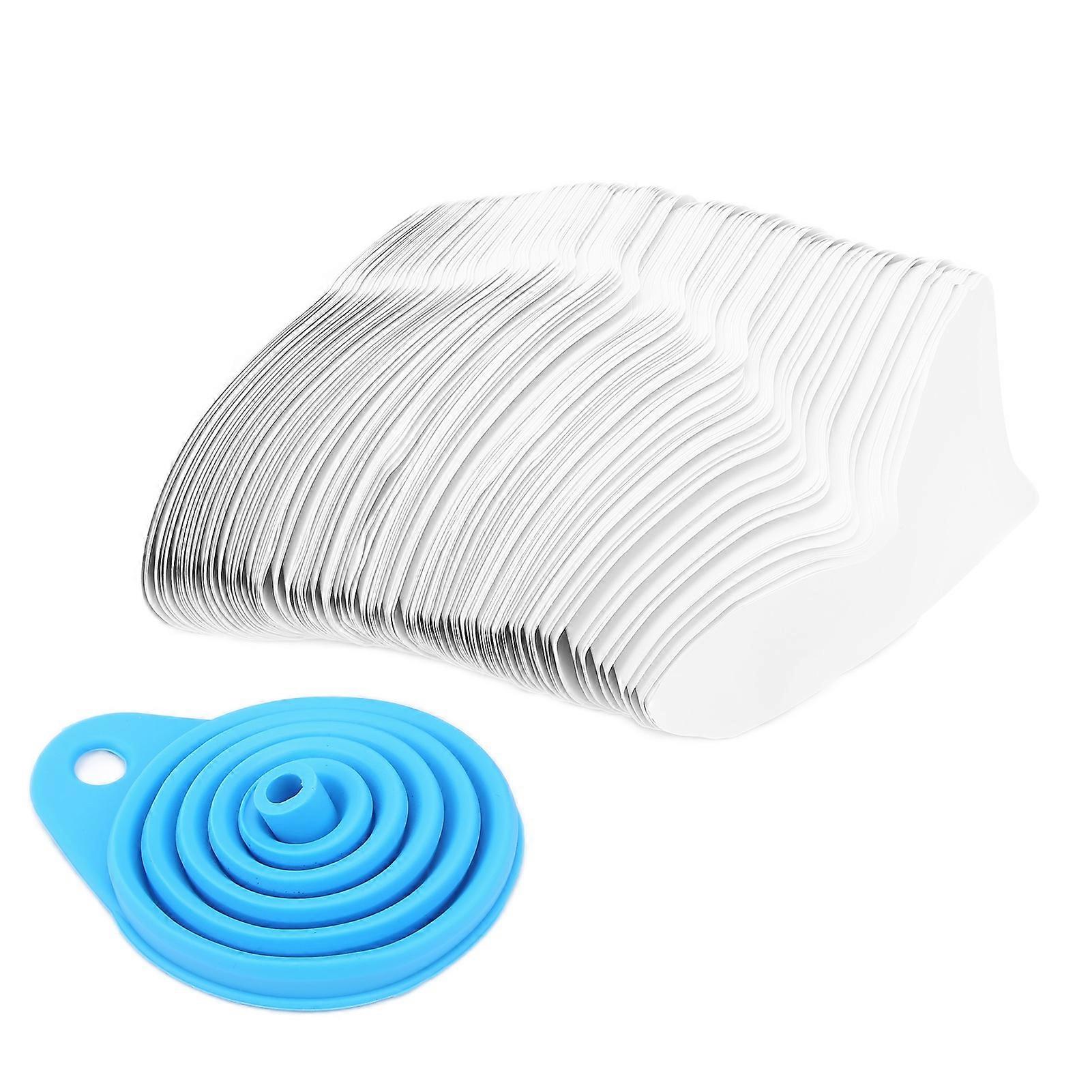 201pcs Fine Nylon Paint Strainer 100um with Silicone Foldable Funnel UltraFlow Filter Paper Mesh