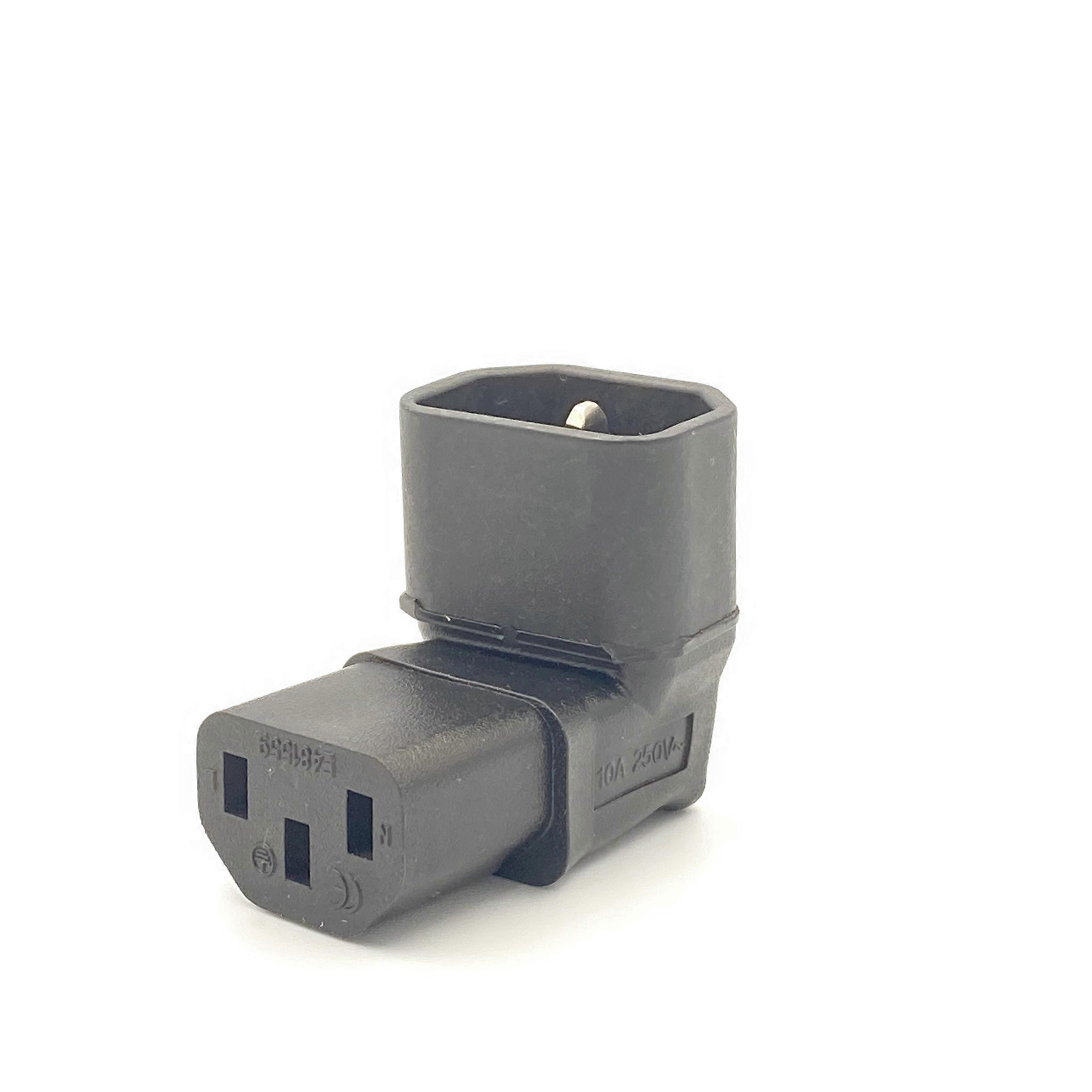 IEC 320 C14 3 Pin Male to C13 Female Right/Left Angle Power Extension Adapter PDU PSU UPS Socket for LCD LED TV Wall Mount