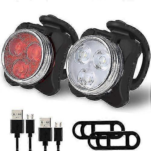 ערכת תאורת אופניים, אורות אופניים נטענים במיוחד USB בהירים, IPx4 אורות אופני כביש הרים עמידים למים נטענים אור קדמי ואור אחורי
