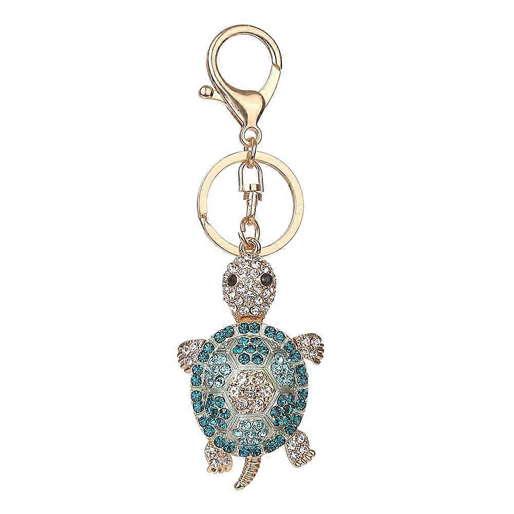 Rhinestone Key Chain Holder Ring Turtle Keychain Alloy Keyring Bag Decoration