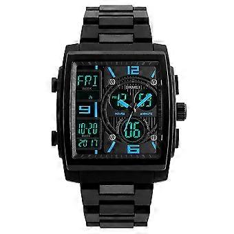 Orologio da uomo Grande Quadrato Militare Sport Analogico Digitale Esterno Impermeabile Orologio Da Polso (Blu)