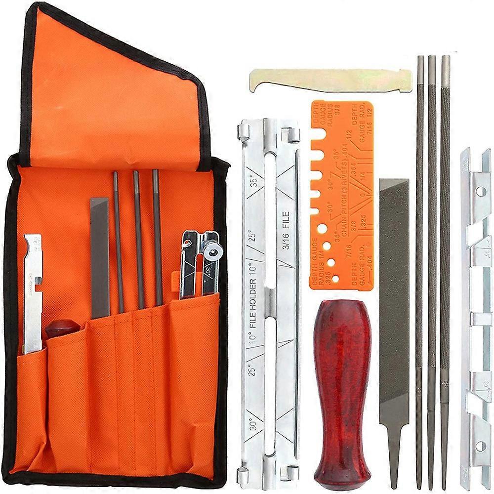 10 Piece Chain Saws Sharpening File Kit, File Kit for Sharpening Saw Chains, Contains File Sharpeni