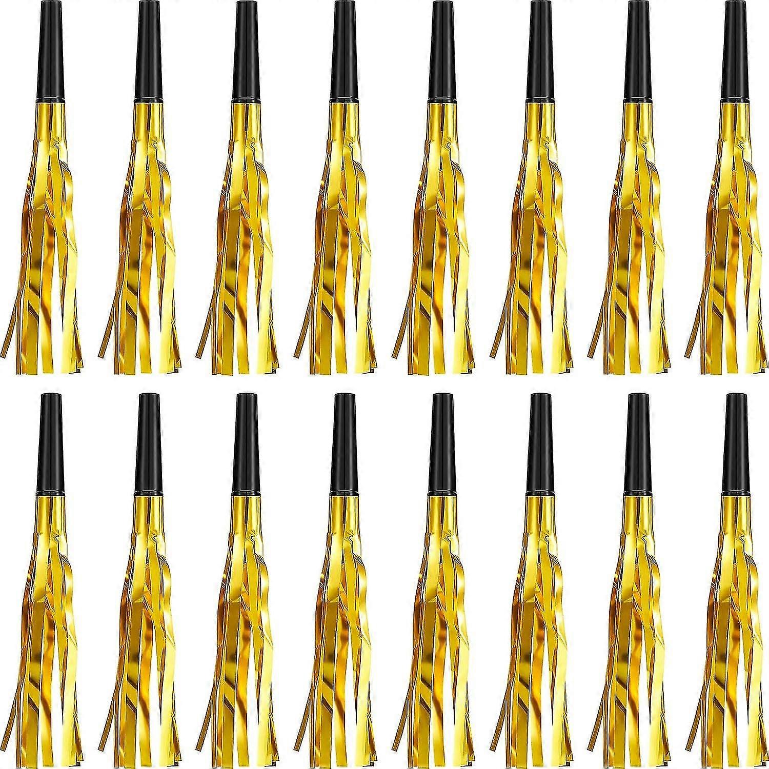 24pcs Glitter Metal Tassel Noise Maker Musical Blowout Whistle Party Noise Maker
