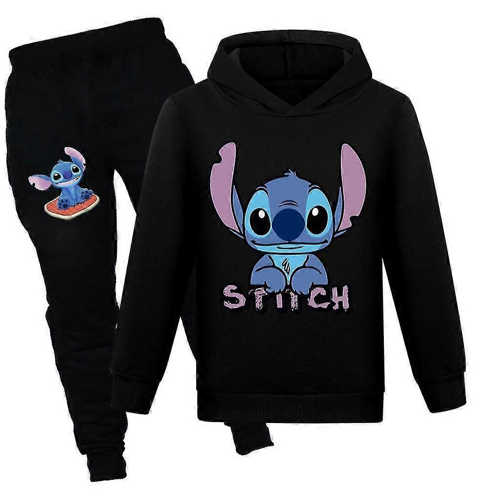 Lilo Stitch Printing Kids Pullover Hoodie And Sweatpants Piece