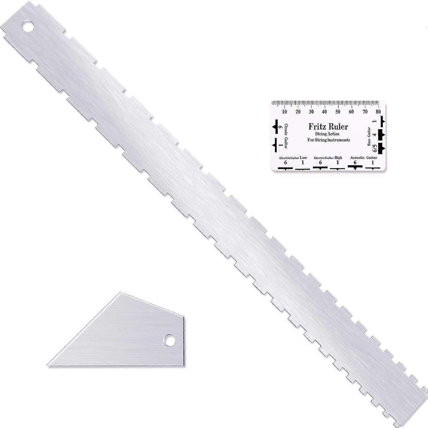 3-piece set, notched straight edge guitar making tool, string movement ruler,repair tool