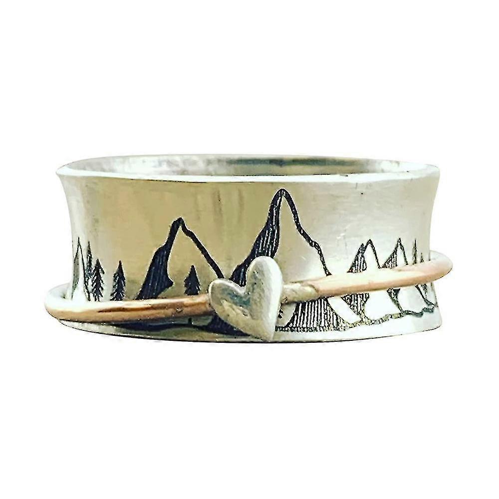 Rotating Ring Peak Love Heart Designs Decompression Stress Relief Spinning Rings-Yvan