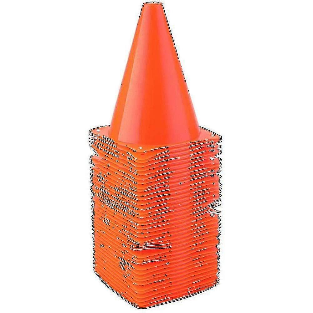 10 حزمة مخروط المرور، البلاستيك كرة القدم التدريب المخاريط للأحداث الاحتفالية النشاط في الهواء الطلق، البرتقالي