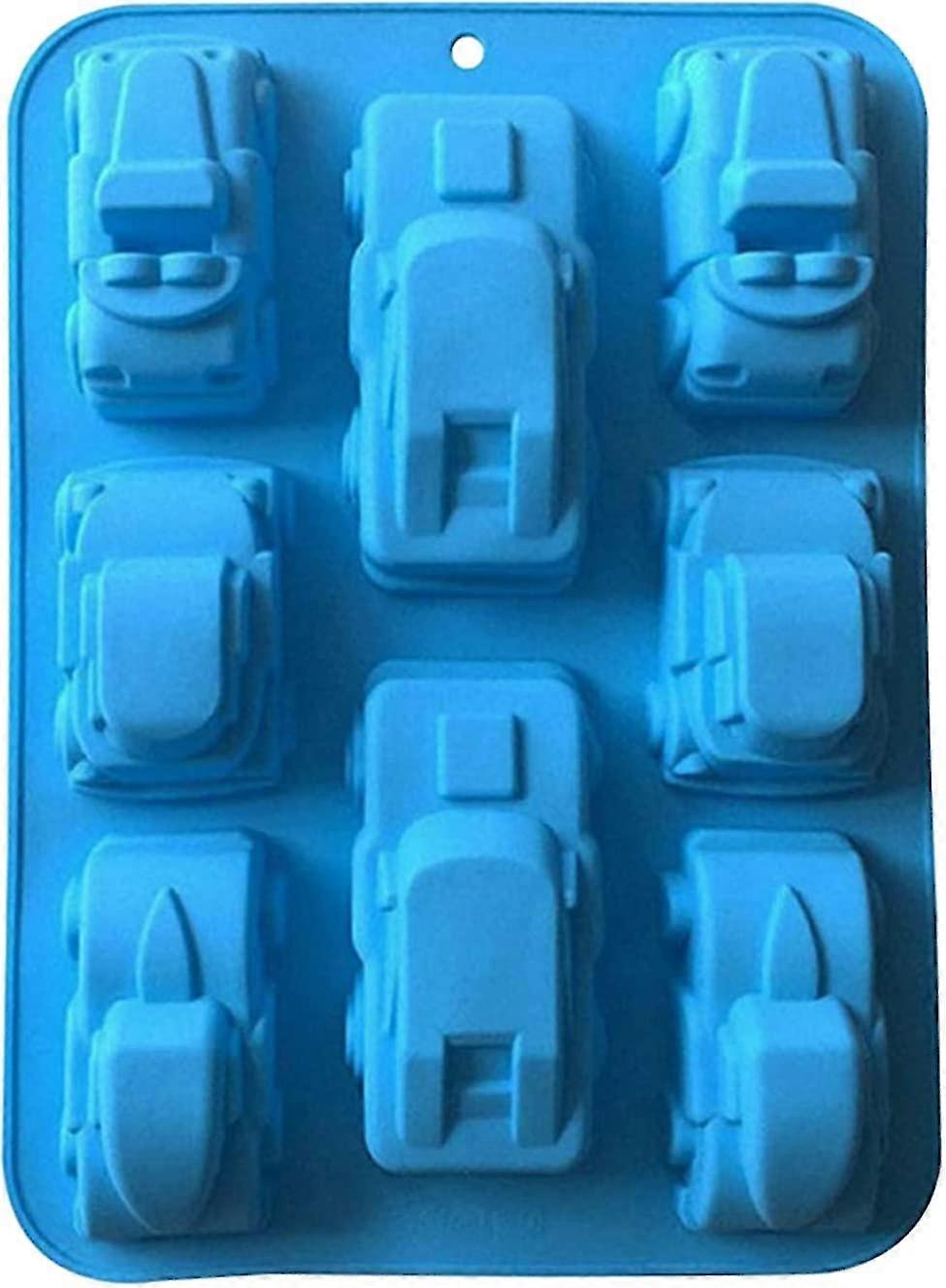 Carton Car Mold Silicone Baking Moulds Bakeware For Birthday Theme Party, Muffin Cups, Ice Cube, Soap, Wafer, Cake, Bread, Tart, Pie, Flan, Pudding, C
