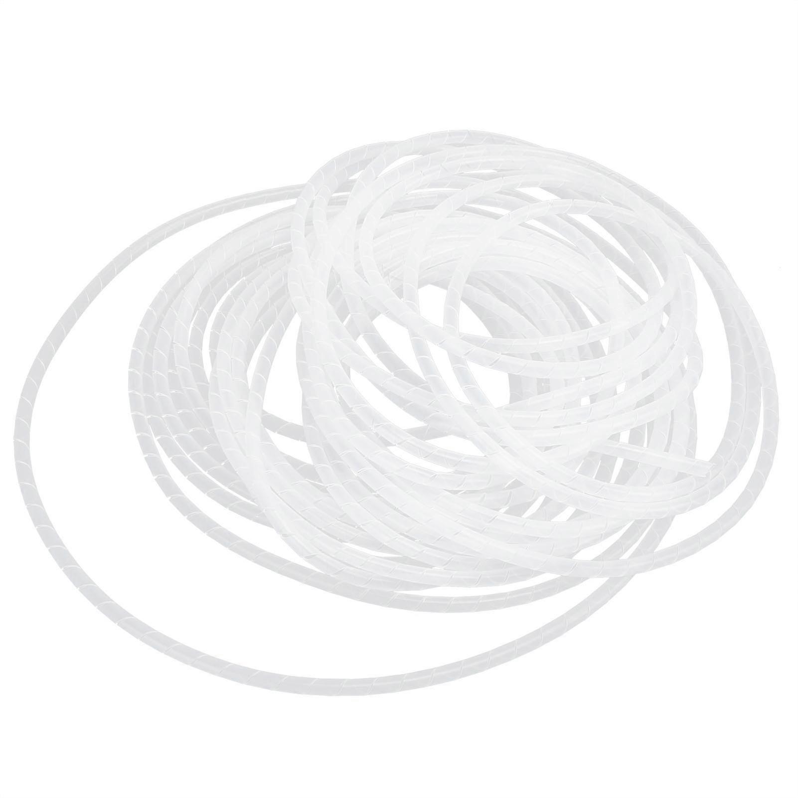 Gaine de câble en spirale, flexible, blanche, 12,5 m