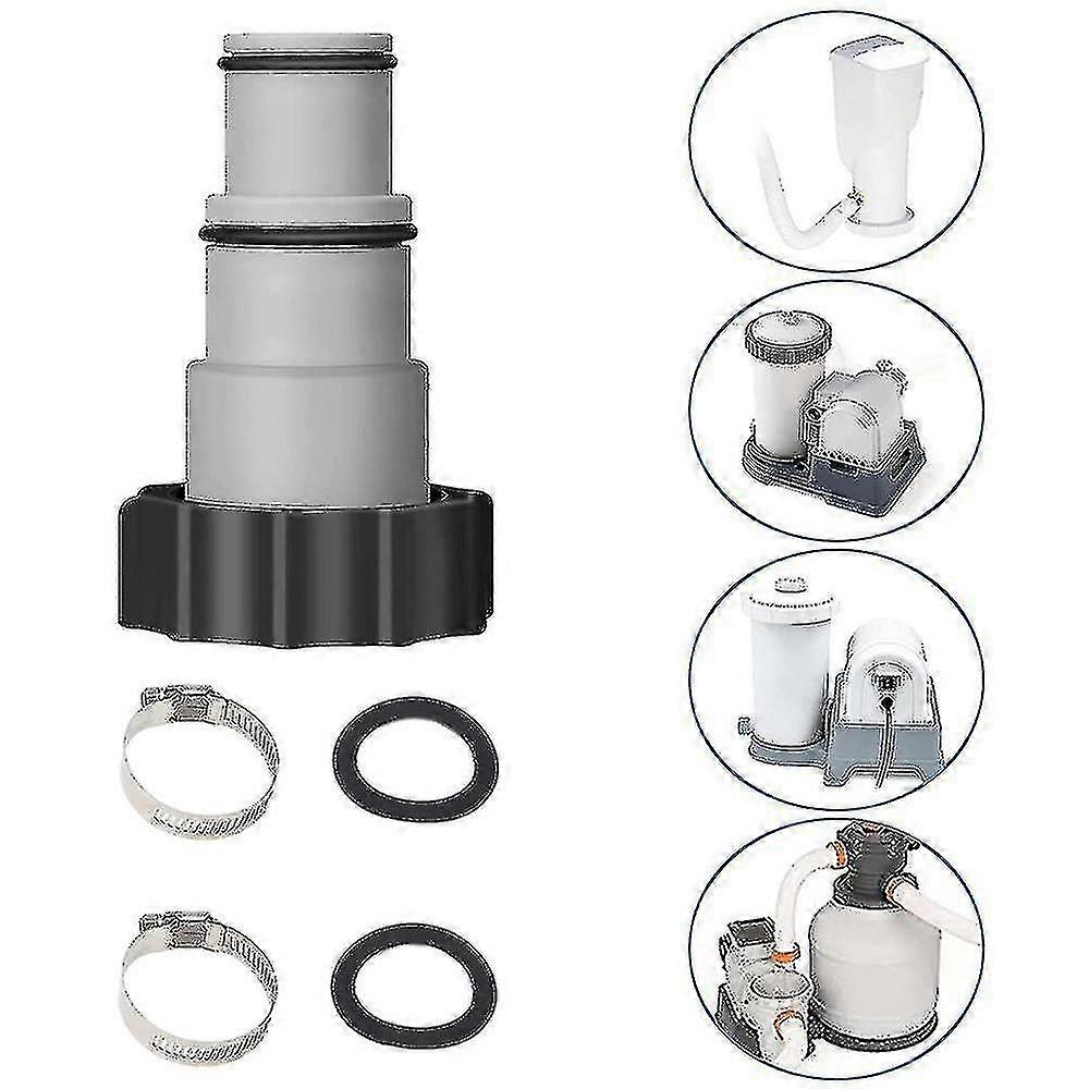 2pcs Pool Connection Set Threaded Pump Hose Adapters For Intex Fit Aru