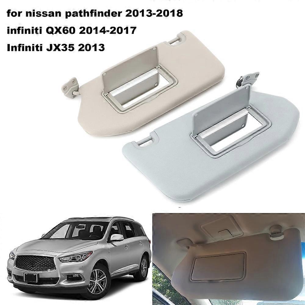 Gray Sun Visor Pair With Lamp – Nissan Pathfinder 2013-2018 – Left & Right – Asucarparts
