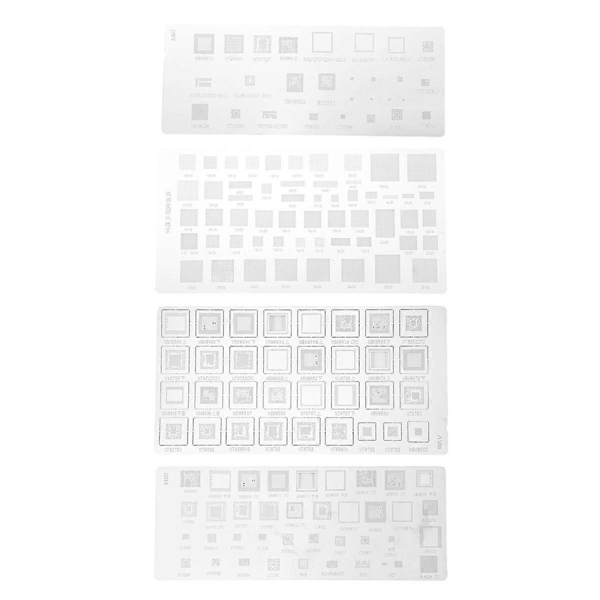 4PCS Universal BGA Stencil for MTK CPU RAM PM Power IC Reball Pin Direct Heat Template