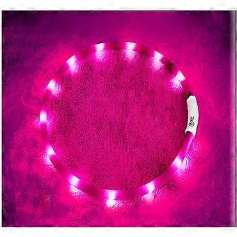 LED Dog Collar,USB Rechargeable Glowing Dog Collars, Light Up Collar Improved Pet Safety &Visibility at Night,Water-Resistant Lighted Collar