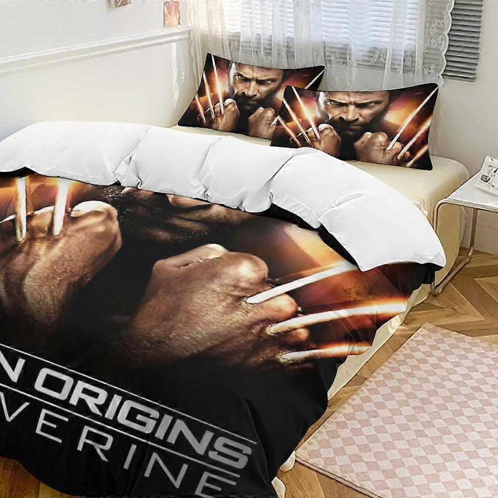 c564 Wolverine Bedding Comforter Sets, 3-Piece Bedding Set Soft Warm Bed Set with 1 Duvet Cover And 2 Pillowcases for Bedroom All Season hno564