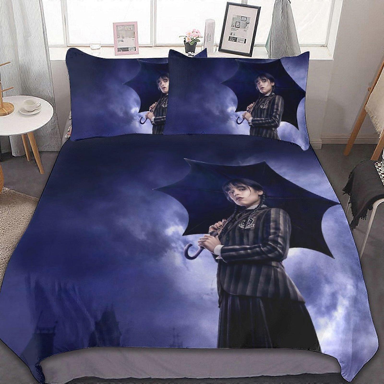 d400 quarta-feira 3 peças conjuntos de cama macio conjuntos de edredom decoração presentes de quarto com 1 capa de edredom 2 fronhas fv400