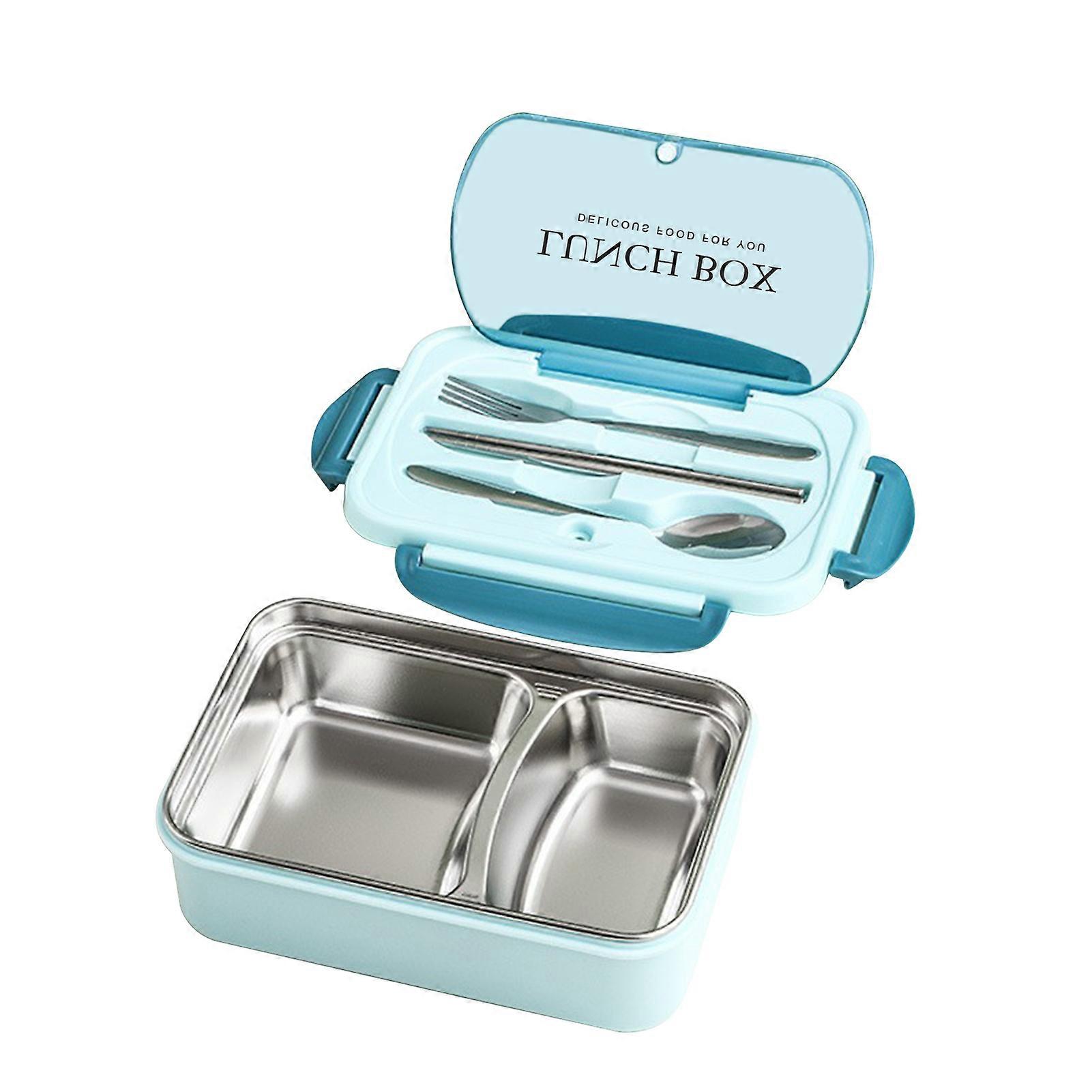 Leak Proof Bento Box for Kids Adults 3-Compartment Lunch Container with Utensils BPA Free Air-Tight Seals Food-Grade Reusable Food Container