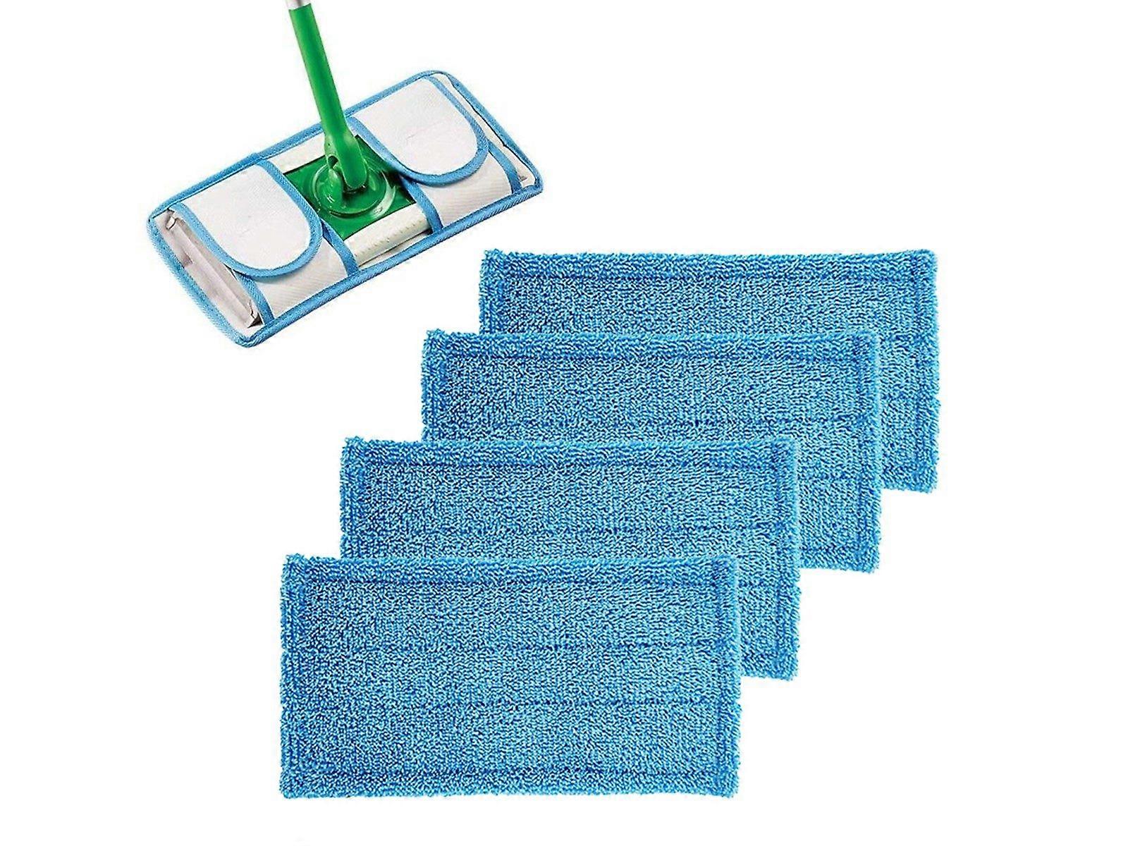 4Pcs Reusable Microfiber Mop Pad Refills for Swiffer Flat Mop