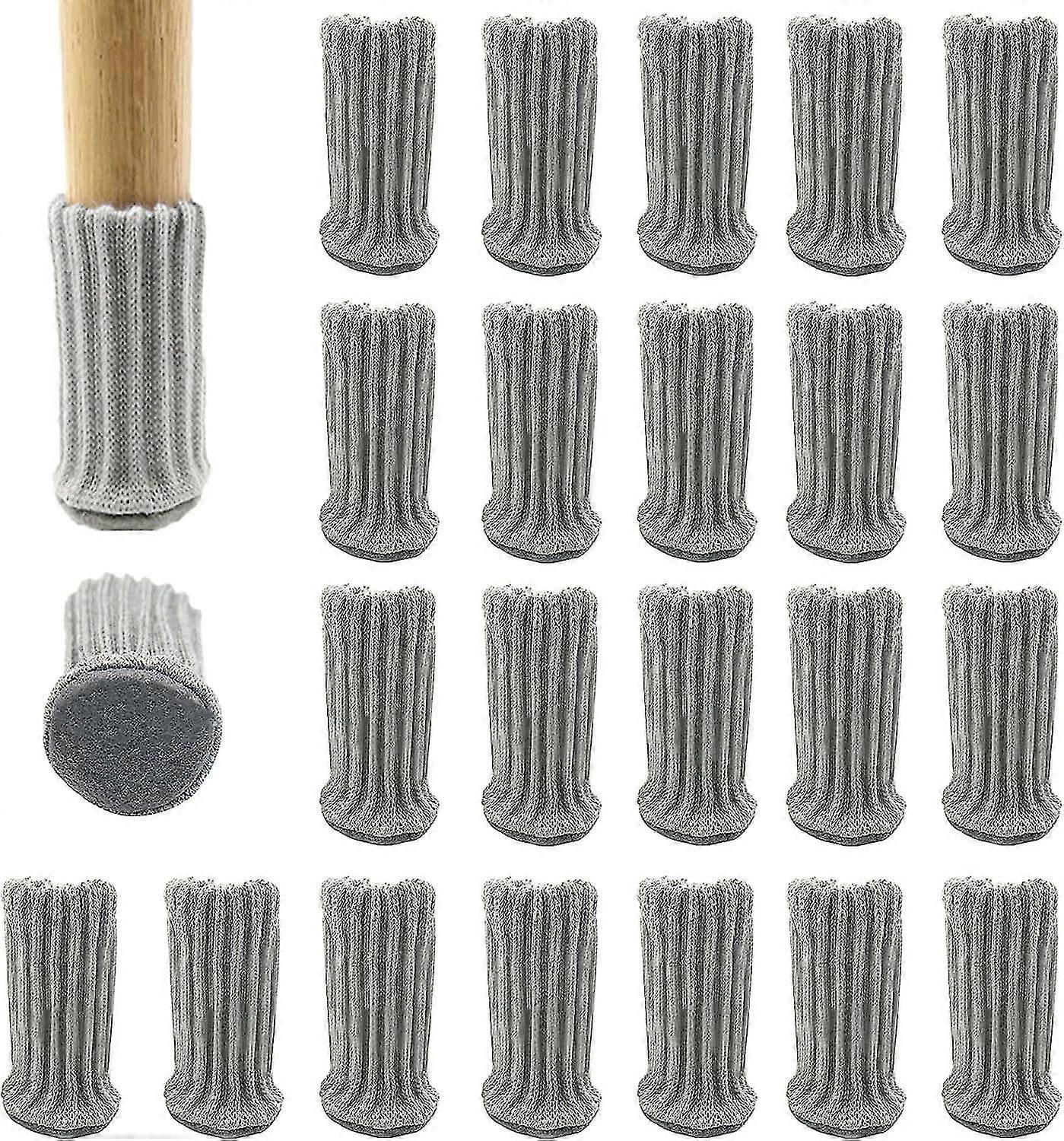 12ペアチェアレッグソックス高弾性家具堅木張りフロアプロテクターニットチェアテーブルレッグソックスカバーグレー