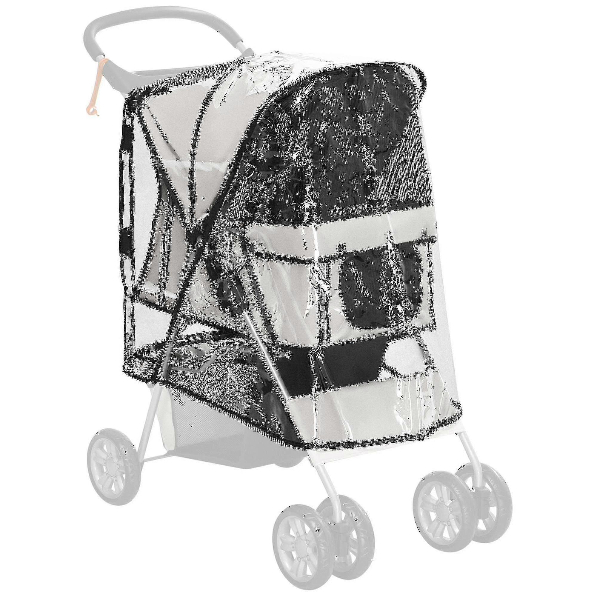 Pawhut Dog Stroller Capa de chuva w / entrada traseira, tampa, para cão Pram_lldxm -dd