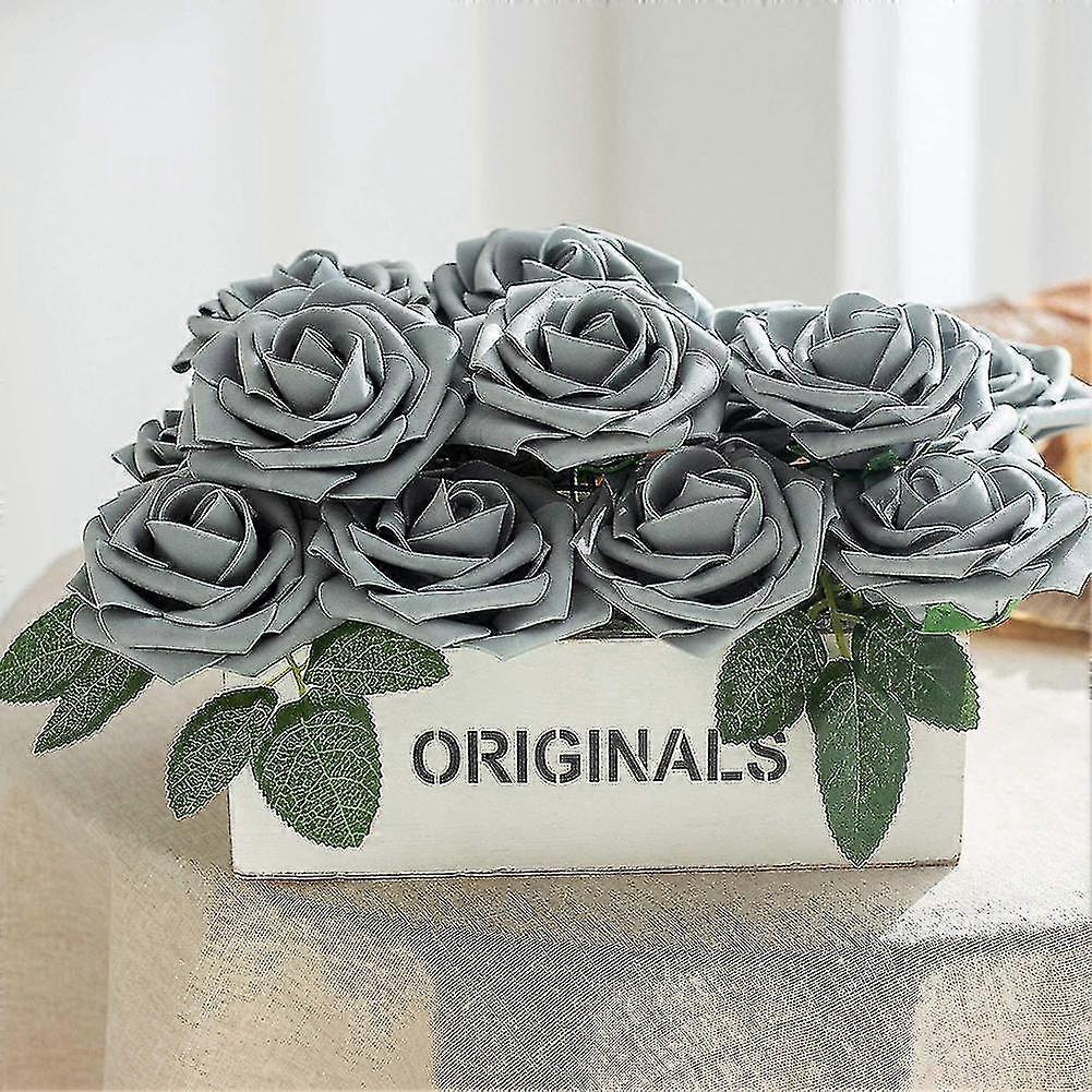 25pcs زهرة رغوة روز الورود زهرة رؤساء مع الجذعية ل دي باقات الزفاف سنتربيس