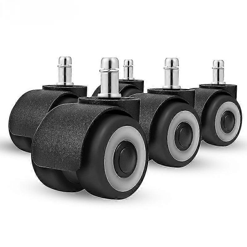 5個のユニバーサルミュートチェアホイール2 "オフィスチェアキャスター交換用キャスターラバーソフトセーフローラー家具ホイール