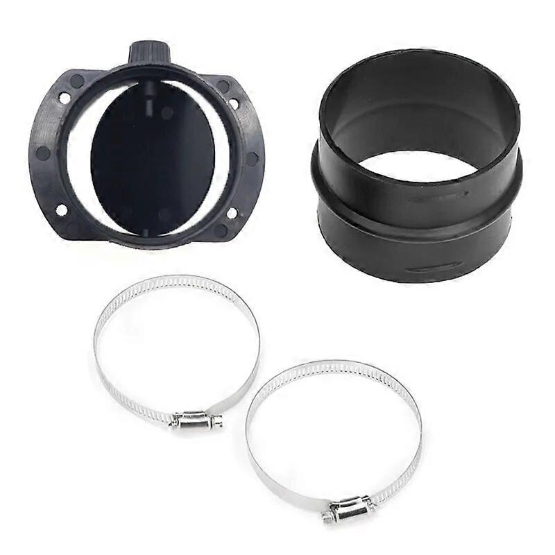 75mm Air Diesel Parking Heater Ducting Joiner Connector + Flap Regulating Valve With 2 Clips For Webasto Eberspicher