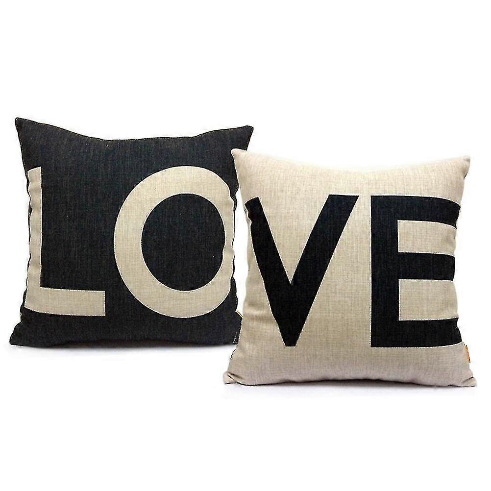 2pcs Pillow Case Square Linen Decorative Exquisite Pillow Case For Home